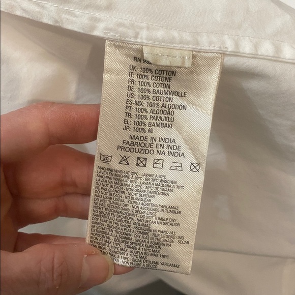 Diesel White Layered Peplum Shirt Snap Front Size medium - Picture 12 of 14